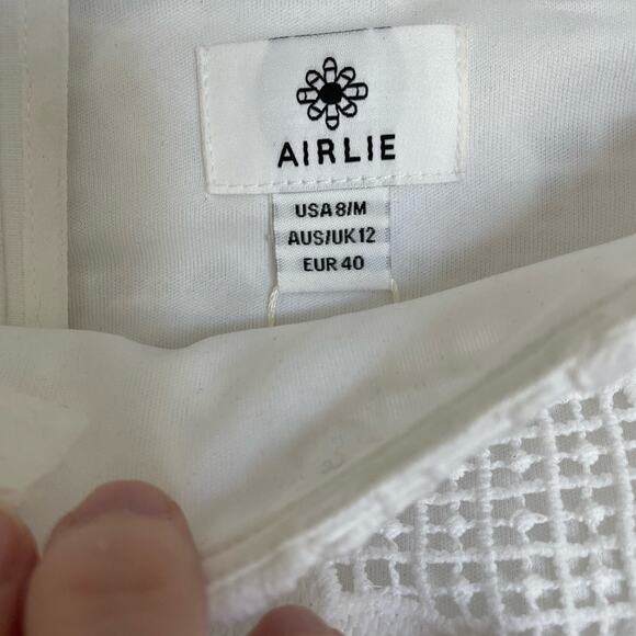 Airlie Santorini White Angelic Lace Bodysuit Extra wide Bell sleeves size Medium - Picture 8 of 9